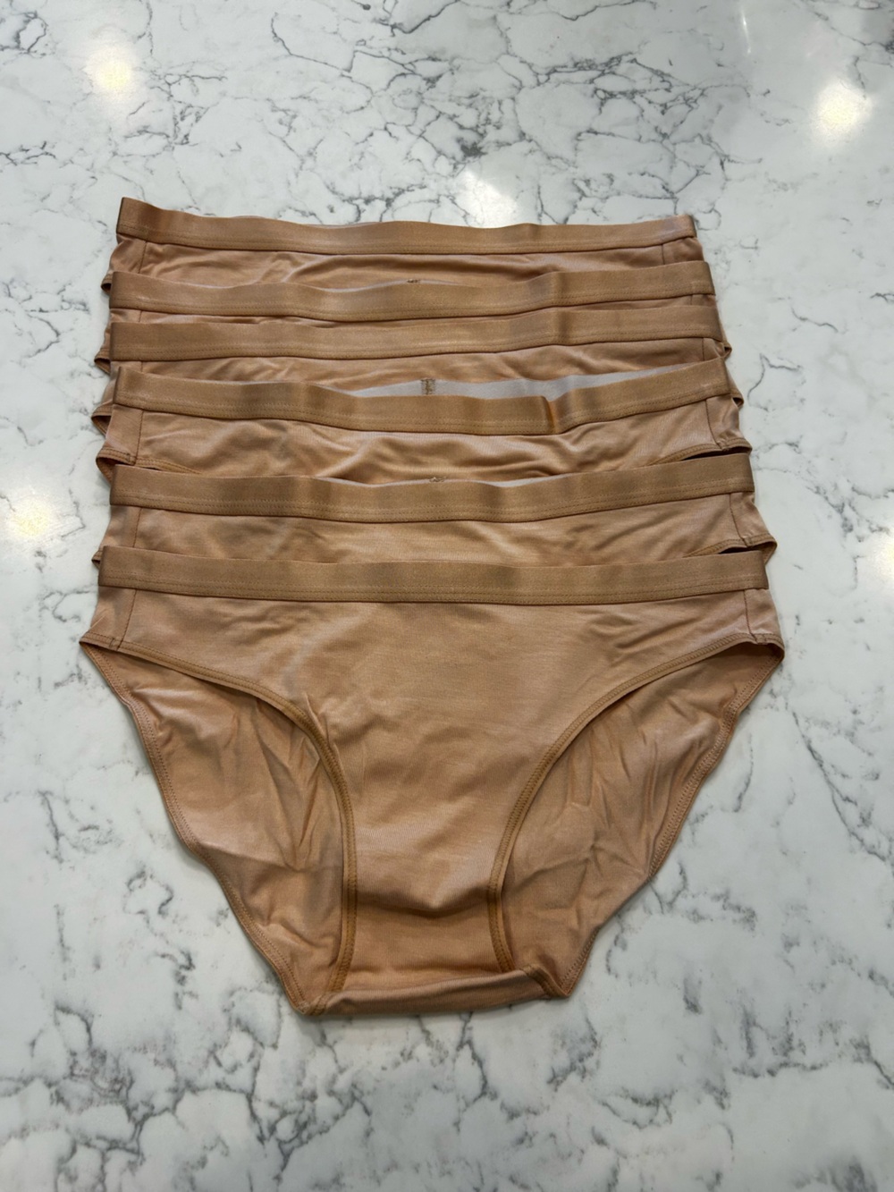 NWOT Quince 6pk Beige Micromodal Brief Underwear Size Small